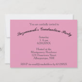 紫エレガント抽象芸術卒業写真パーティー 招待状 (裏面)