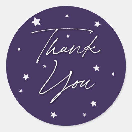 紫エレガント散る星ありがとう ラウンドシール (正面)