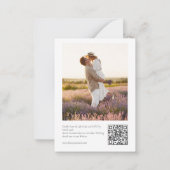 紫エレガント書道QRコード写真 ノートカード (裏面)