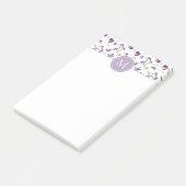 紫エレガント水彩アイリス4" x 6"モノグラム ポストイット (アングル)