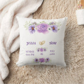 紫エレガント水彩フローラ結婚ズ クッション (ブランケット)