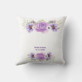 紫エレガント水彩フローラ結婚ズ クッション (裏面)