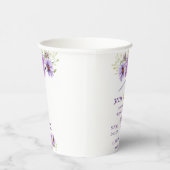 紫エレガント水彩フローラ結婚ズ 紙コップ (右)