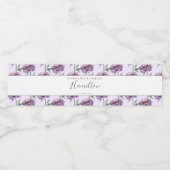 紫エレガント水彩フローラ結婚披露宴 ペットボトルラベル (シングルラベル)