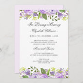 紫エレガント水彩フローラ記念事業 招待状 (正面/裏面)