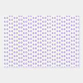 紫エレガント水彩フローラ60誕生日 ラッピングペーパーシート (正面3)