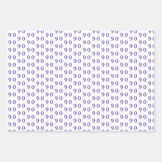 紫エレガント水彩フローラ90誕生日 ラッピングペーパーシート (正面3)