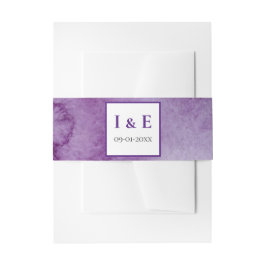 紫エレガント水彩洗浄結婚式招待状 招待状ベリーバンド