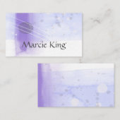 紫エレガント水彩画デザインカスタム 名刺 (正面/裏面)