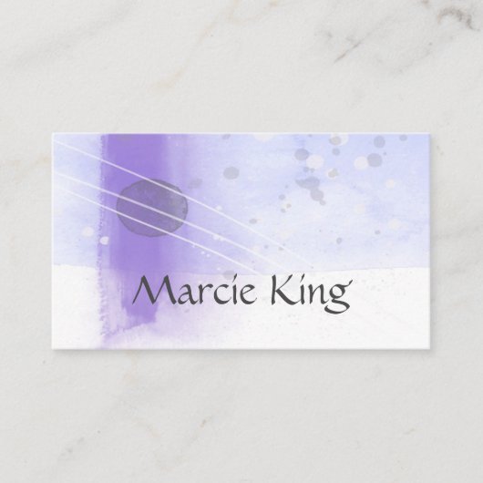 紫エレガント水彩画デザインカスタム 名刺 (正面)
