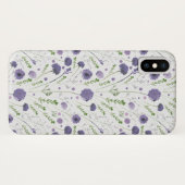 紫エレガント水彩花模様 Case-Mate iPhoneケース (裏面(横))