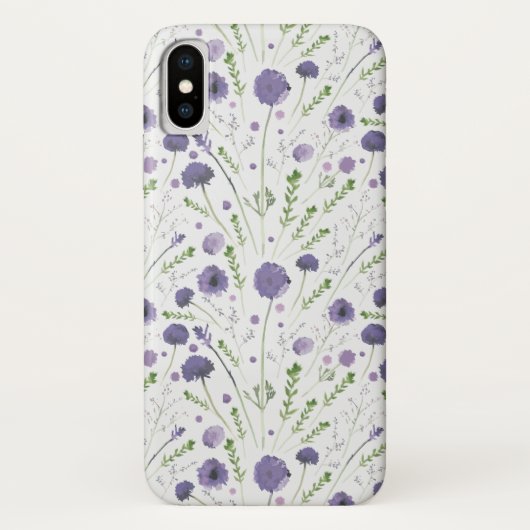 紫エレガント水彩花模様 Case-Mate iPhoneケース (裏面)