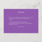 紫エレガント水彩野花結婚の エンクロージャーカード (正面)