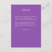 紫エレガント水彩野花結婚の エンクロージャーカード (正面)