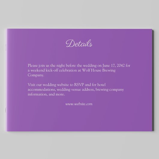 紫エレガント水彩野花結婚の エンクロージャーカード