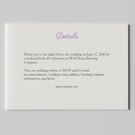 紫エレガント水彩野花結婚の エンクロージャーカード