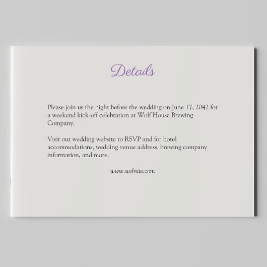 紫エレガント水彩野花結婚の エンクロージャーカード