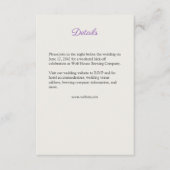 紫エレガント水彩野花結婚の エンクロージャーカード (正面)