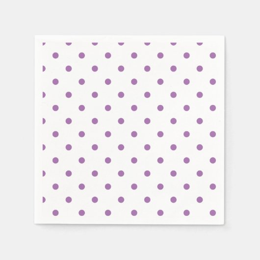 紫エレガント水玉模様 スタンダードカクテルナプキン (正面)
