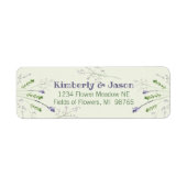 紫エレガント水色の花 ラベル (正面)