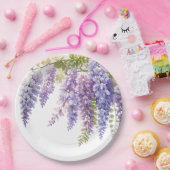 紫エレガント水色の藤 ペーパープレート (パーティー)