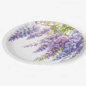 紫エレガント水色の藤 ペーパープレート (アングル)