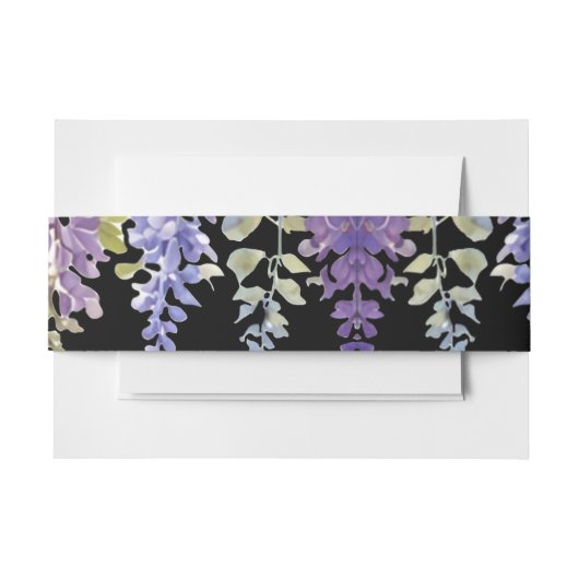 紫エレガント水色の藤 招待状ベリーバンド (正面例)