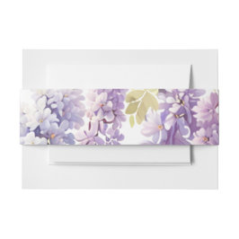 紫エレガント水色の藤 招待状ベリーバンド