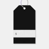 紫エレガント水色フローラ黒価格ラベル ギフトタグ (裏面)