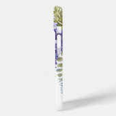 紫エレガント水色フローラ Case-Mate iPhoneケース (裏面 / 左)