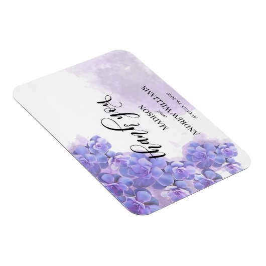 紫エレガント水色多肉有難 マグネット (右側)