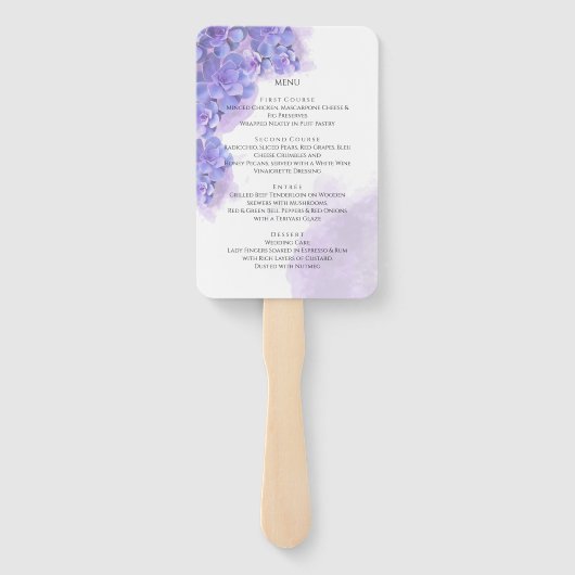 紫エレガント水色多肉汁のメ結婚ニュー ハンドファン (裏面)