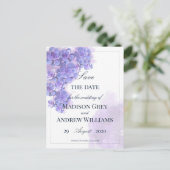 紫エレガント水色多肉汁結婚類 案内ポストカード (スタンド正面)