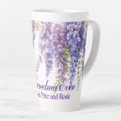 紫エレガント水色藤フローラおばあちゃん カフェラテマグ (右アングル)