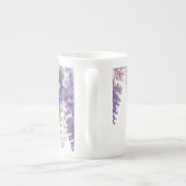紫エレガント水色藤フローラ母 ボーンチャイナマグカップ (裏面)