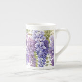 紫エレガント水色藤フローラ母 ボーンチャイナマグカップ (右)