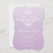 紫エレガント淡い色の赤グラデーションちゃんシャワー招待状 招待状 (正面)