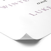 紫エレガント灰色の冬のフローラの結婚ポスター ポスター (角)