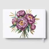 紫エレガント牡丹フローラ結婚ズ ゲストブック (裏面)