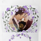 紫エレガント牡丹フローラ結婚ズ 三つ折り招待状 (内部最初)