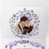 紫エレガント牡丹フローラ結婚ズ 三つ折り招待状 (内部最初)