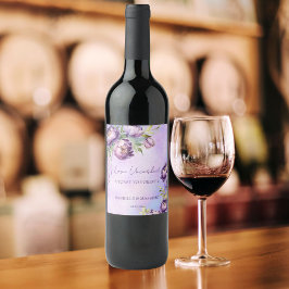 紫エレガント牡丹薄紫結婚藤 ワインラベル