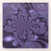 紫エレガント王室のの液体の輝き ガラスコースター (正面)