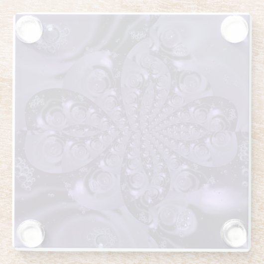 紫エレガント王室のの液体の輝き ガラスコースター (裏面)