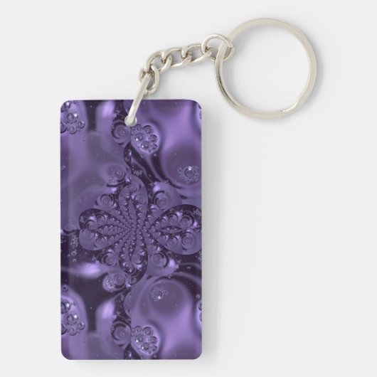 紫エレガント王室のの液体の輝き キーホルダー (裏面)
