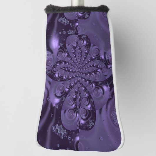 紫エレガント王室のの液体の輝き ゴルフヘッドカバー (回転90)