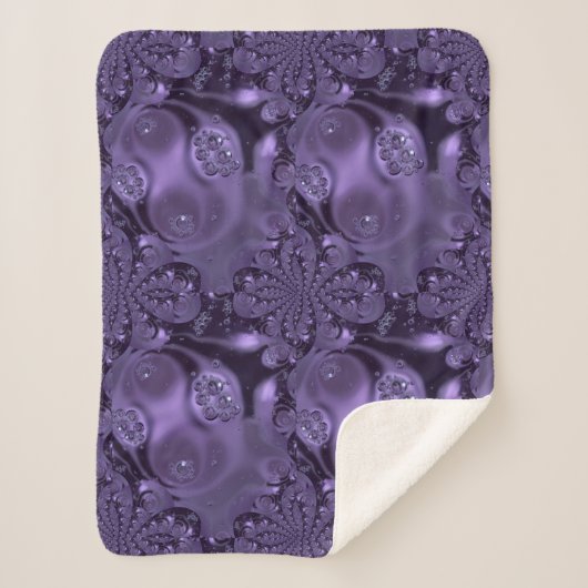 紫エレガント王室のの液体の輝き シェルパブランケット (正面)