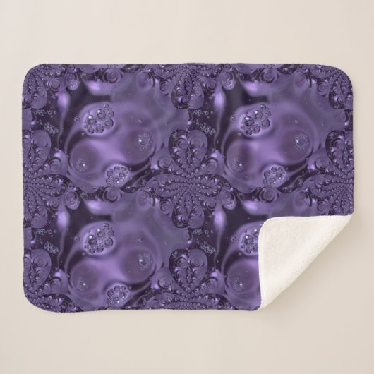 紫エレガント王室のの液体の輝き シェルパブランケット (正面(横))
