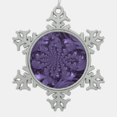 紫エレガント王室のの液体の輝き スノーフレークピューターオーナメント (正面)