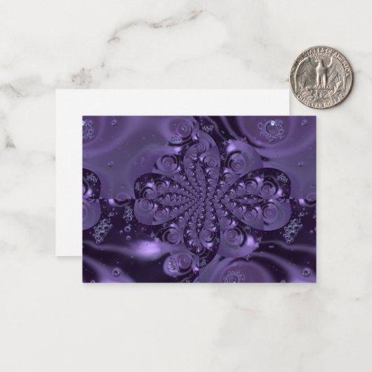紫エレガント王室のの液体の輝き ノートカード (正面/裏面インサイチュ)
